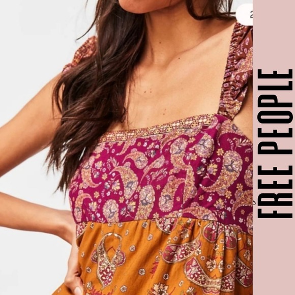 Free People Orange and Purple Jumpsuit - Picture 4 of 9